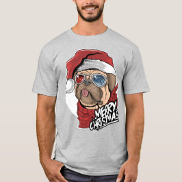 Camiseta Cool Pug perro Navidad