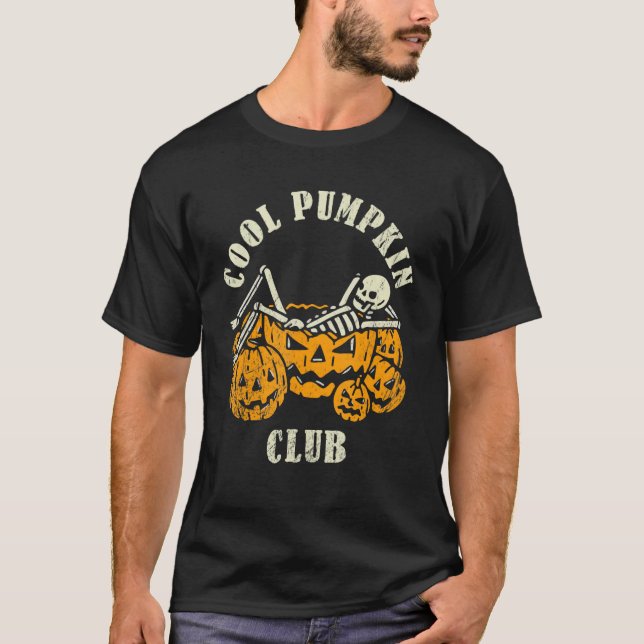 Camiseta Cool Pumpkin Club  Halloween  Retro Pumpkin Face (Anverso)