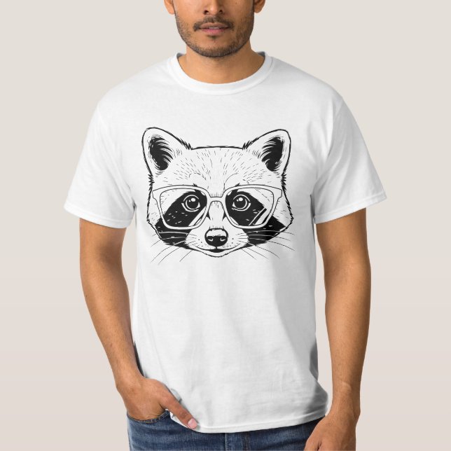 Camiseta Cool Raccoon with Glasses (Anverso)