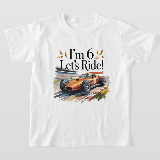 Camiseta Cool Race Car Birthday Design for 6 Year Old Boys (Distribución)