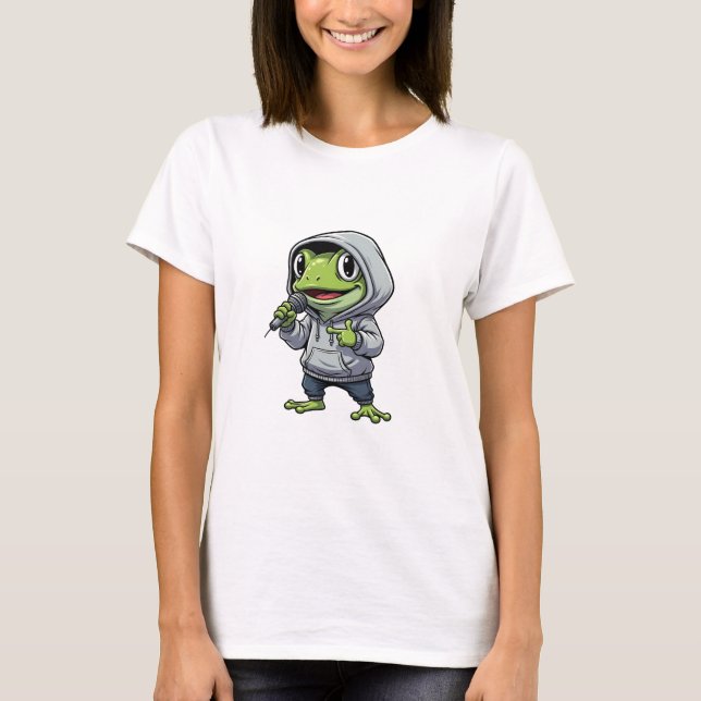 Camiseta Cool Rapping Green Frog Character (Anverso)