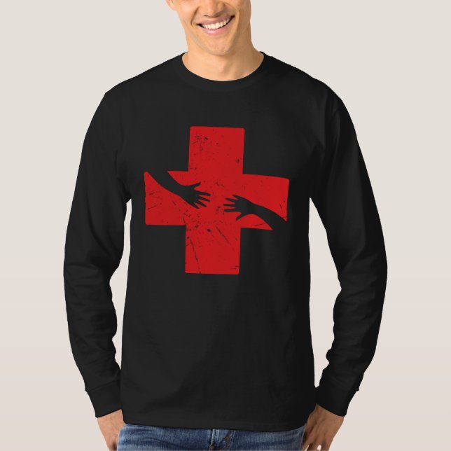 Camiseta Cool Red Cross Caring Hands Helping Red Cross Acti (Anverso)