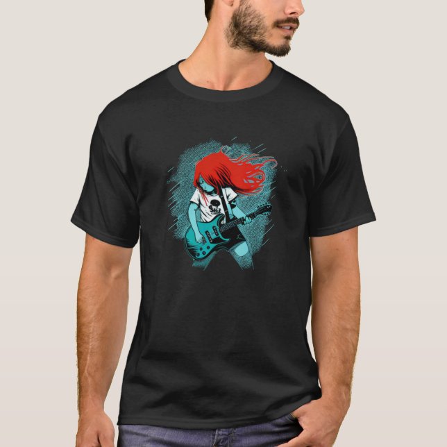 Camiseta Cool red haired Rock n Roll Girl (Anverso)