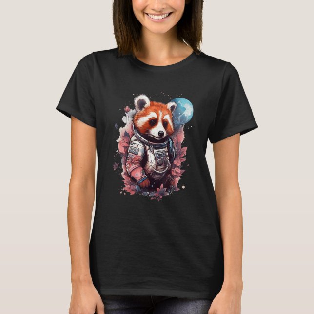 Camiseta Cool Red Panda Astronaut Moon Graphic Space Animal (Anverso)