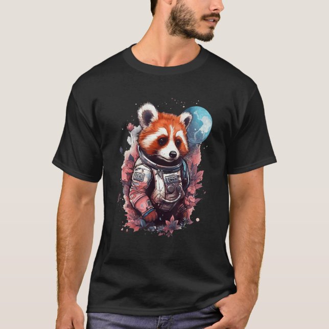 Camiseta Cool Red Panda Astronaut Moon Graphic Space Animal (Anverso)