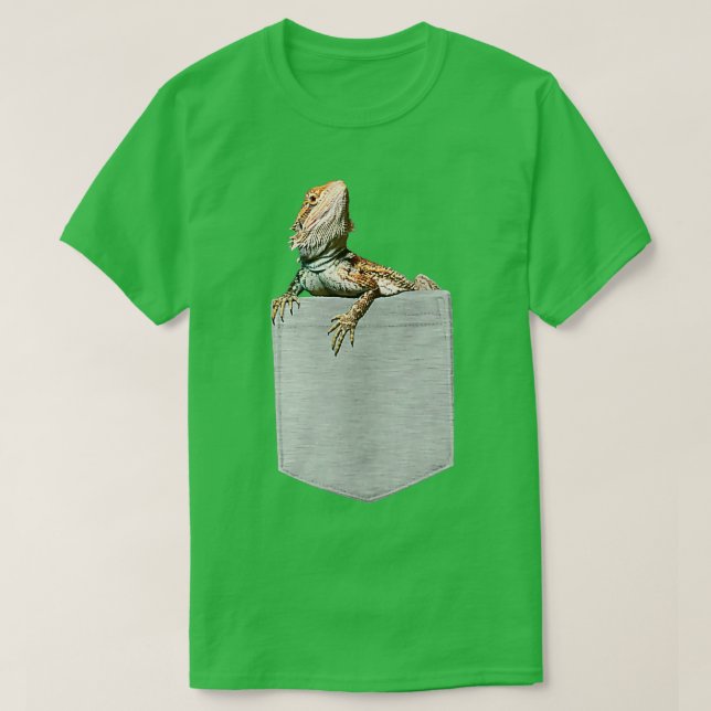Camiseta Cool Reptile Lovers Fake Pocket Beard Dragon Lizar (Diseño del anverso)