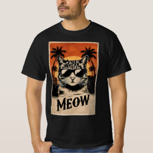 Camiseta Cool Retro Cat with Sunglasses