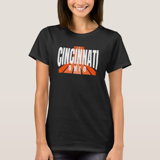 Camiseta Cool Retro Cincinnati OrangeBlack Cincinnati OH Fa (Anverso)