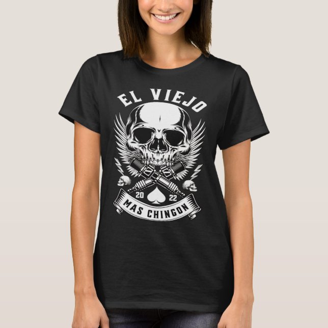 Camiseta Cool Retro El Viejo Mas Chingon Cool Old Man for H (Anverso)