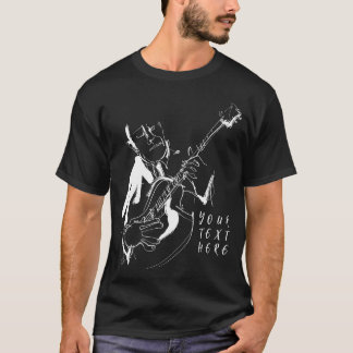 Camiseta Cool Retro Guitarist Custom T-Shirt (名入れ対応)