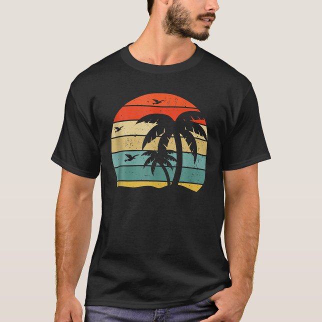 Camiseta Cool Retro Palm Trees Tropical (Anverso)