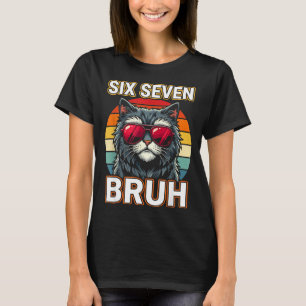 Camiseta Cool Retro Seis Siete Hermano Gato Gafas Meme 67
