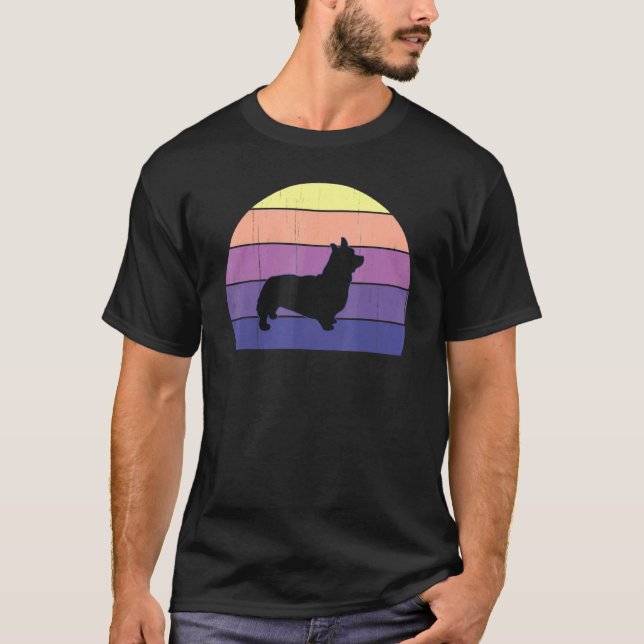 Camiseta Cool Retro Sunset Welsh Corgis - Gran Dueño de Cor (Anverso)