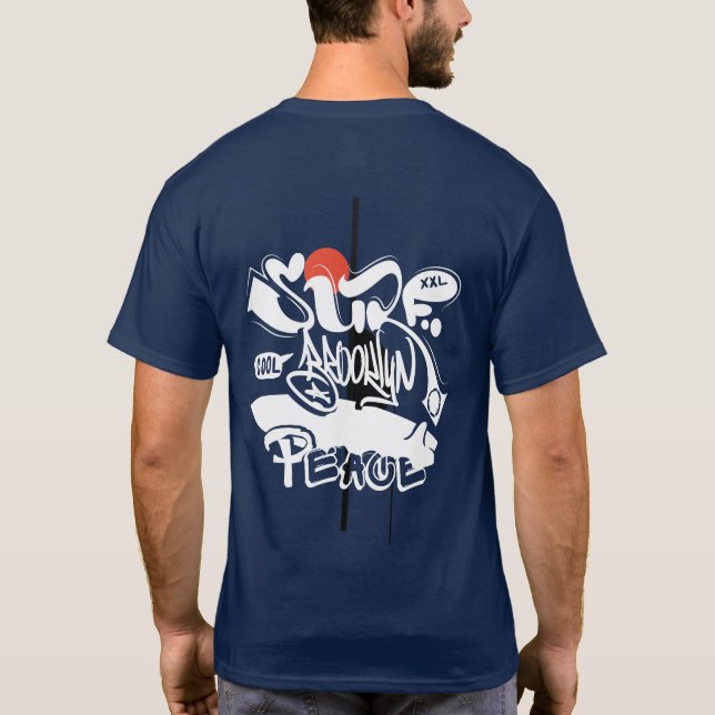 Camiseta Cool Retro Surf Brooklyn Peace  (Reverso)