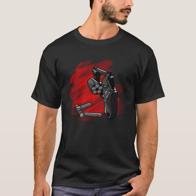 Camiseta Cool Revolver with Ammunition (Anverso)
