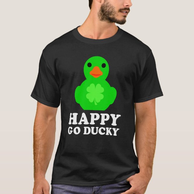 Camiseta Cool Rubber Duck Lucky Go Ducky St Patrick's Day   (Anverso)