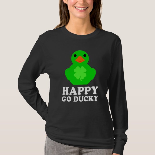 Camiseta Cool Rubber Duck Lucky Go Ducky St Patrick's Day   (Anverso)