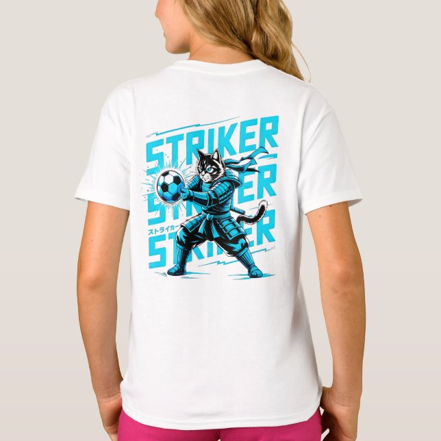 Camiseta  Cool Samurai Cat Soccer Striker - Gift for soccer (Reverso)