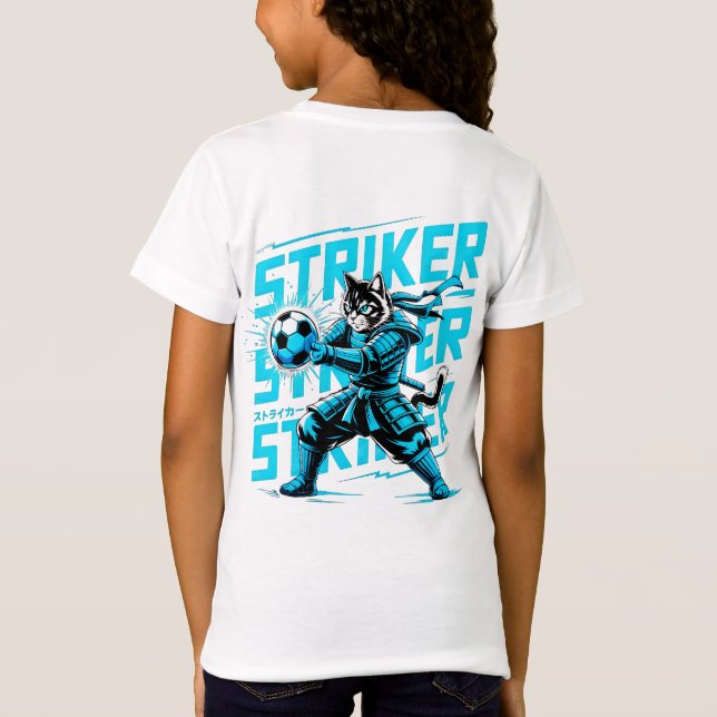 Camiseta  Cool Samurai Cat Soccer Striker - Gift for soccer (Reverso)