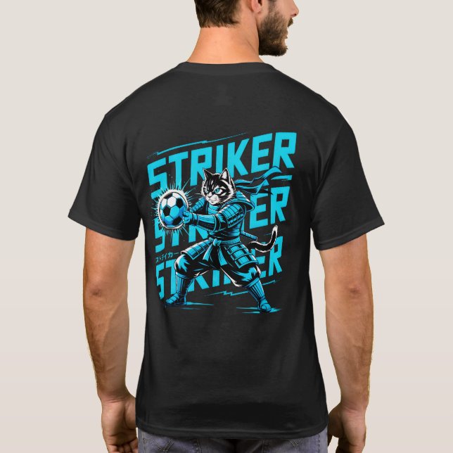 Camiseta  Cool Samurai Cat Soccer Striker - Regalo para fút (Reverso)