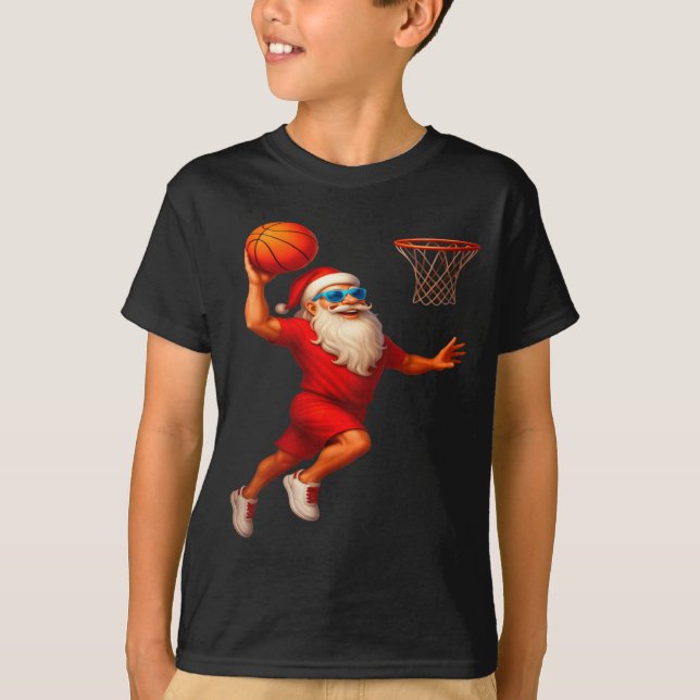 Camiseta Cool Santa Basketball Player Dunking Xmas Christma (Anverso)