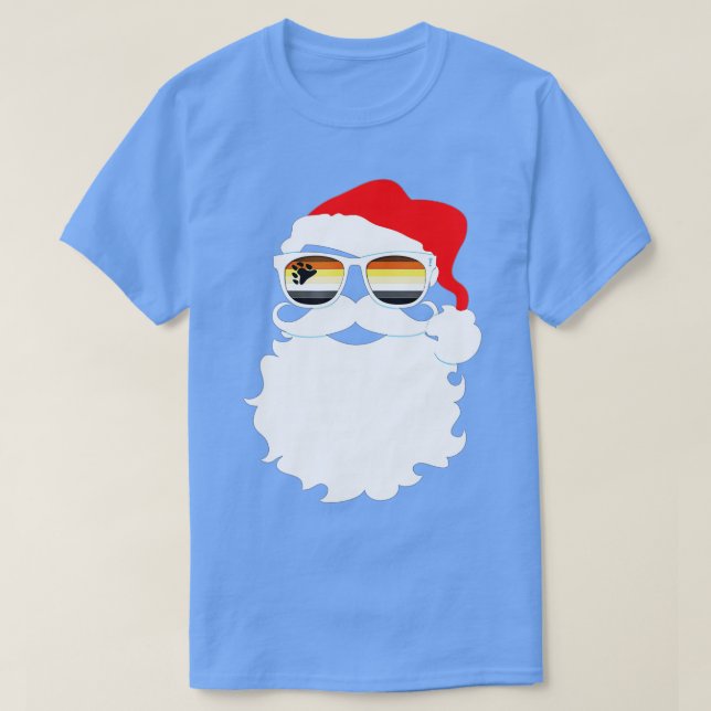 Camiseta Cool Santa Claus Gay Bear Pride Flag Sunglasses  (Diseño del anverso)