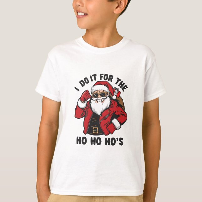 Camiseta Cool Santa I Do It For The Ho Ho Hos  (Anverso)
