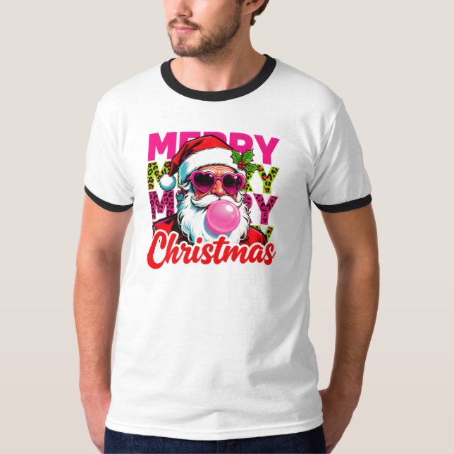 Camiseta Cool Santa Pink Bubblegum Christmas (Anverso)