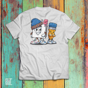 Camiseta Cool School Art Crew – Cuaderno de Dibujos Animado