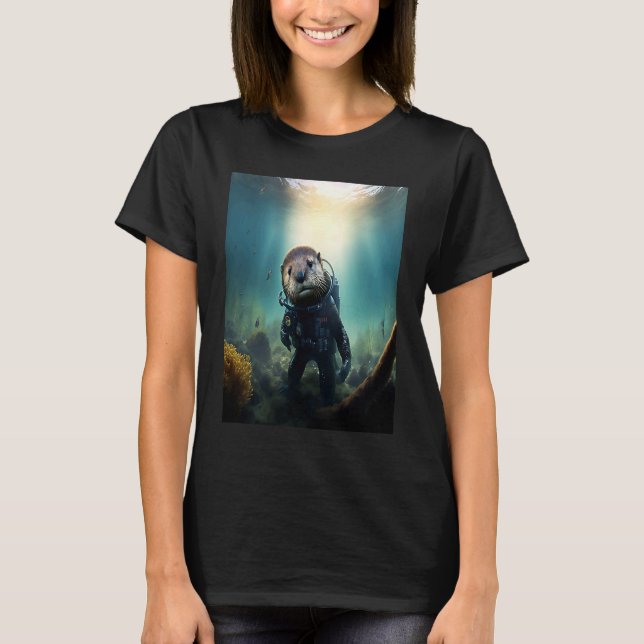 Camiseta Cool Sea Otter Costume Scuba Diving Otter (Anverso)