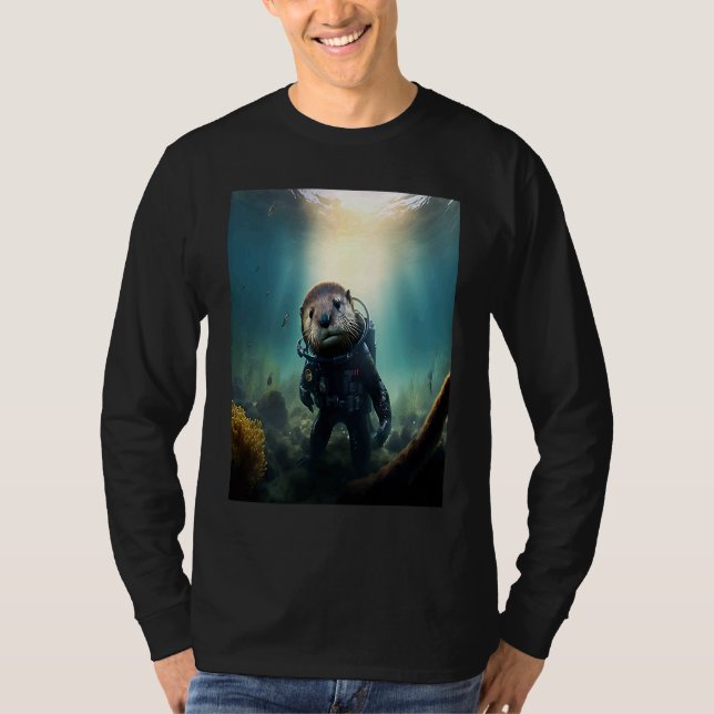 Camiseta Cool Sea Otter Costume Scuba Diving Otter (Anverso)