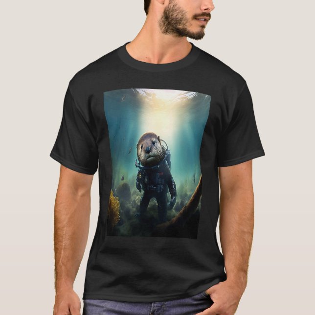 Camiseta Cool Sea Otter Costume Scuba Diving Otter (Anverso)