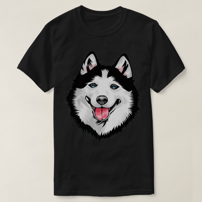 Camiseta Cool Siberian Husky Face Premium  (Diseño del anverso)