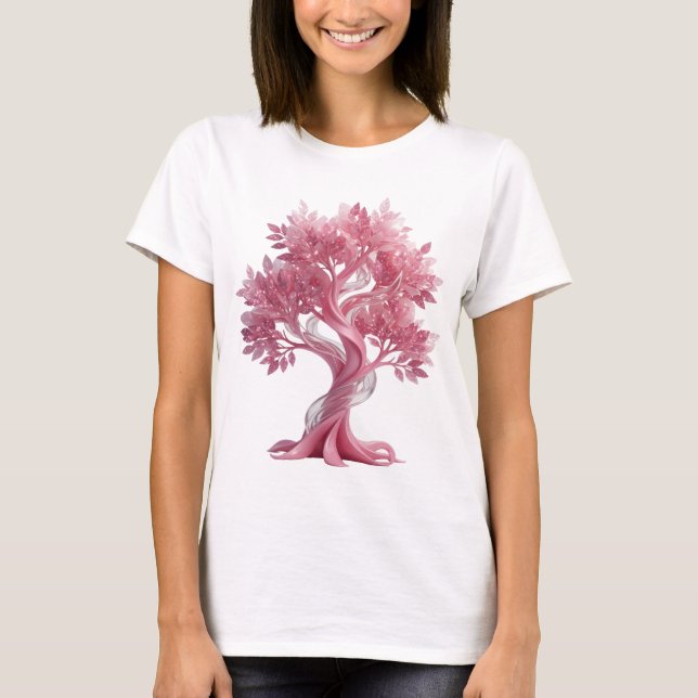 Camiseta Cool Silver PINK TREE (Anverso)