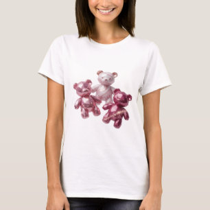 Camiseta Cool Silver TRES OSITOS ROSAS Diseño Moderno