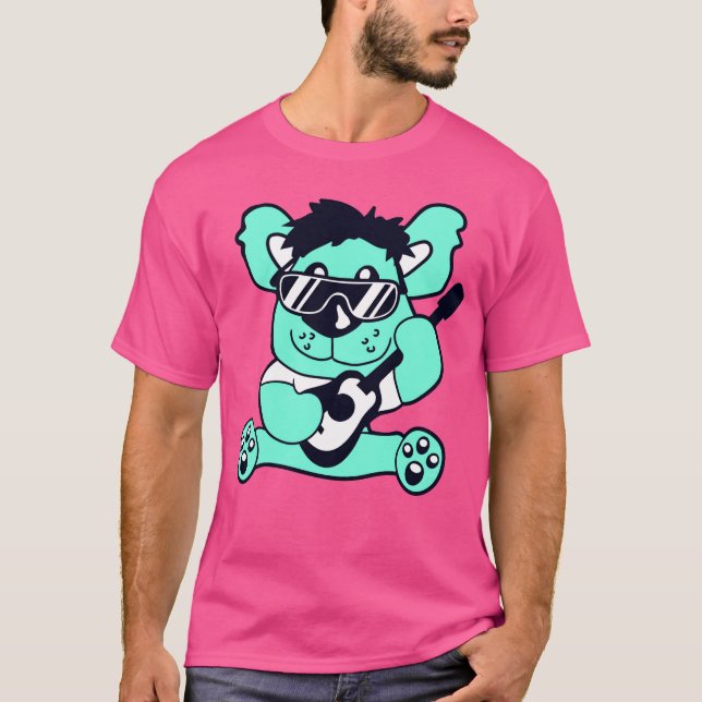 Camiseta Cool Sittingeddyoy Bear Playing Guitar Music funny (Anverso)