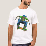 Camiseta Cool Skull Skateboarder Street Art Gangster Tee<br><div class="desc">A bold and funky pop-culture skull design featuring a skateboarder with a street art and gangster vibe. This edgy graphic combines urban style, skateboard culture, and colorful, eye-catching artwork for a modern streetwear look. Perfect for skateboarders, street art fans, and anyone who loves cool, rebellious designs with attitude. Great for...</div>
