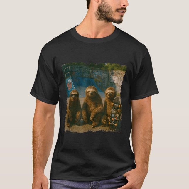 Camiseta Cool Sloths Skatepark Vintage Photo  (Anverso)