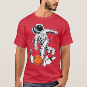 Camiseta Cool Space Astronaut Playing Bowling Graphic Desig