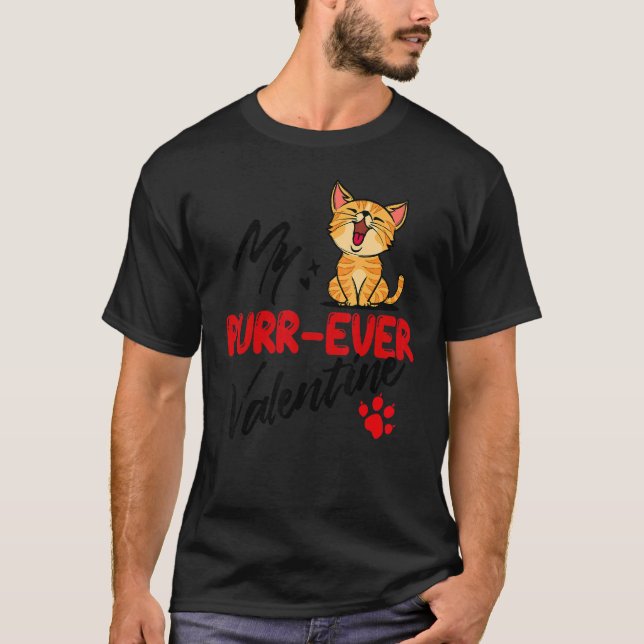 Camiseta Cool Statement Cat Romantic Love Valentine's Day P (Anverso)