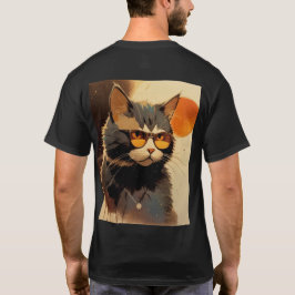 Camiseta Cool Streetwear Graffiti Cat with Sunglasses Graph