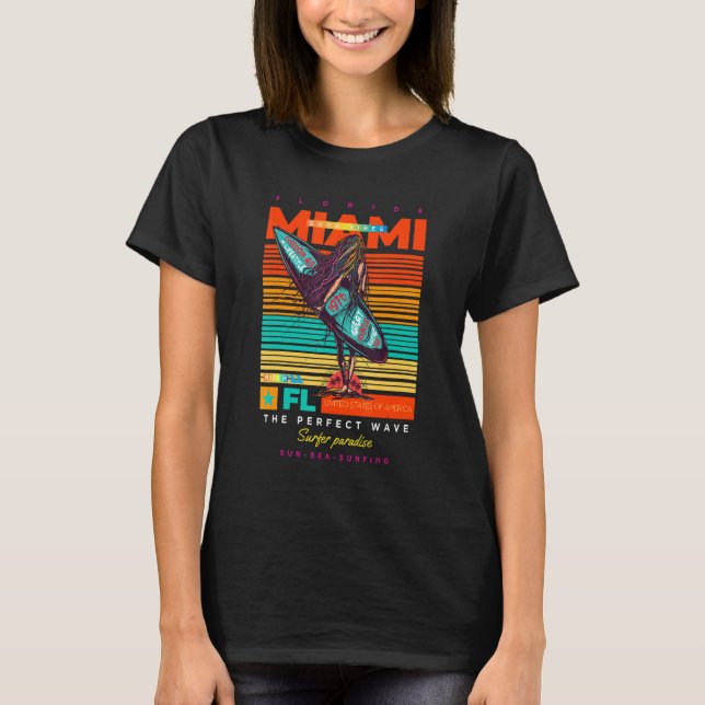 Camiseta Cool Summer Miami FL. Adventure Illustration Outfi (Anverso)