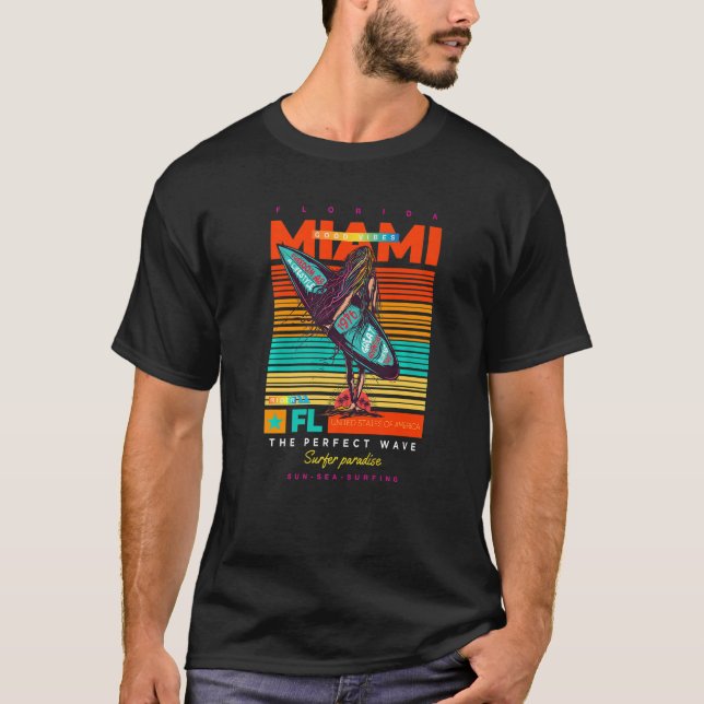 Camiseta Cool Summer Miami FL. Adventure Illustration Outfi (Anverso)