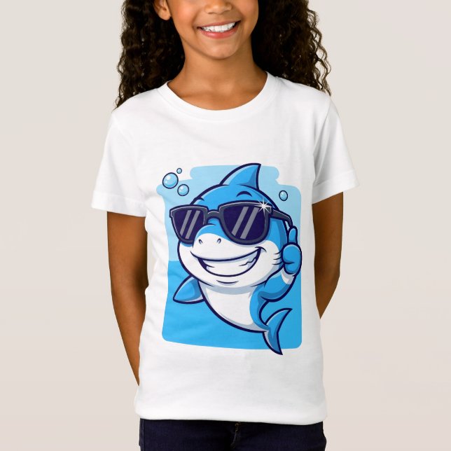 Camiseta Cool Sunglasses Shark Thumbs‑Up Art (Anverso)