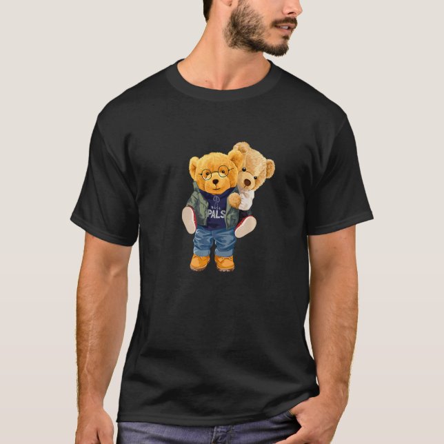 Camiseta Cool Teddy Bear Boys Best Friends Style Illustrati (Anverso)