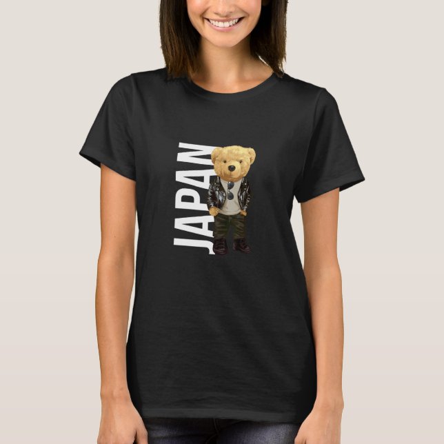 Camiseta Cool Teddy Bear in Japan Style Illustration Graphi (Anverso)