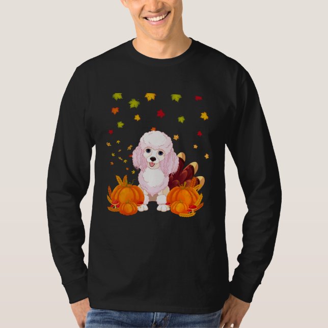 Camiseta Cool Thanksgiving Poodle Turkey Costume Fall Autum (Anverso)
