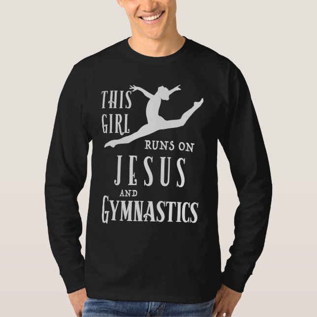 Camiseta Cool This Girl Runs On Jesus And Gymnastics (Anverso)