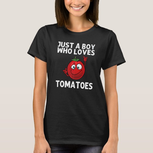 Camiseta Cool Tomato For Boys Kids Gardening Farming Vegan  (Anverso)