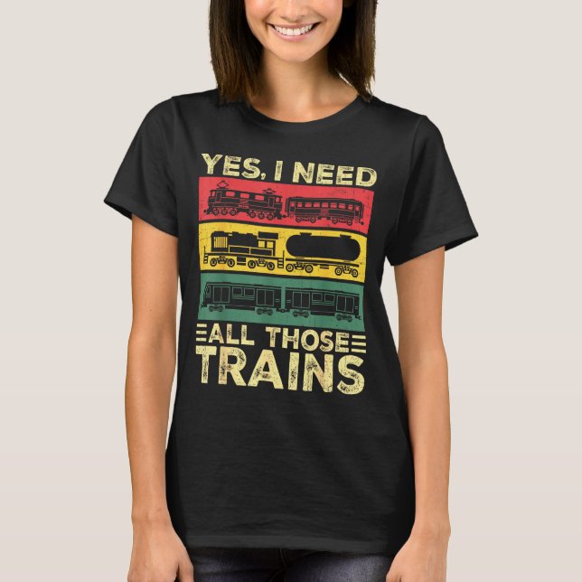 Camiseta Cool Train Model Funny Train Railroad  (Anverso)